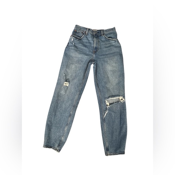 Abercrombie & Fitch Light Blue Distressed Boyfriend Jeans SIze 26 - Picture 3 of 12